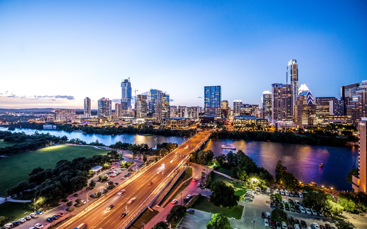 Downtown Austin, Texas skyline with modern skyscrapers reflecting the city's growth and prosperity